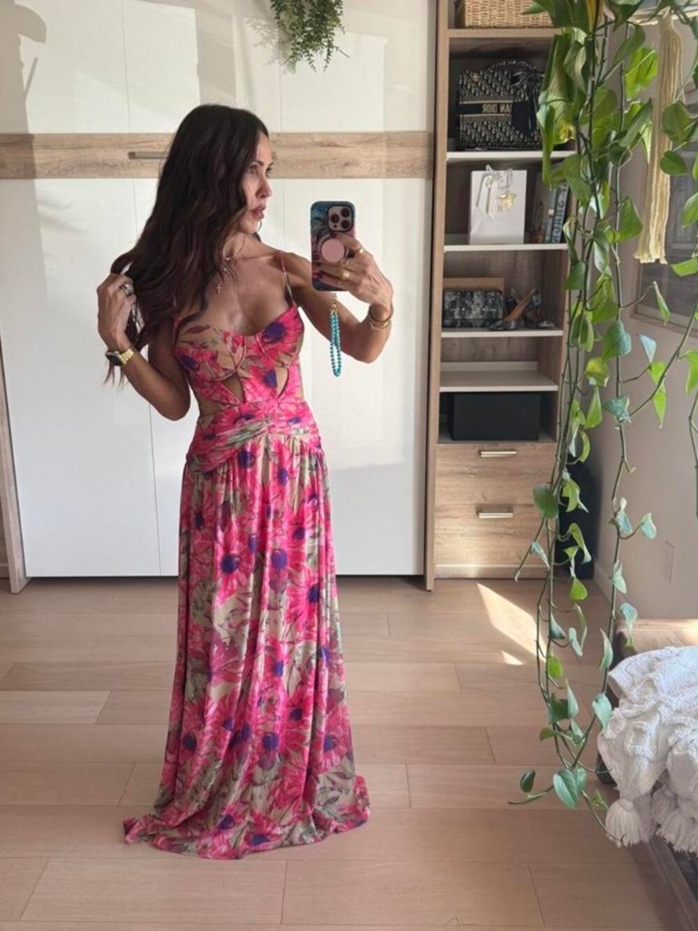 Fashion Nova Pink Floral Maxi Dress XS New With Tags